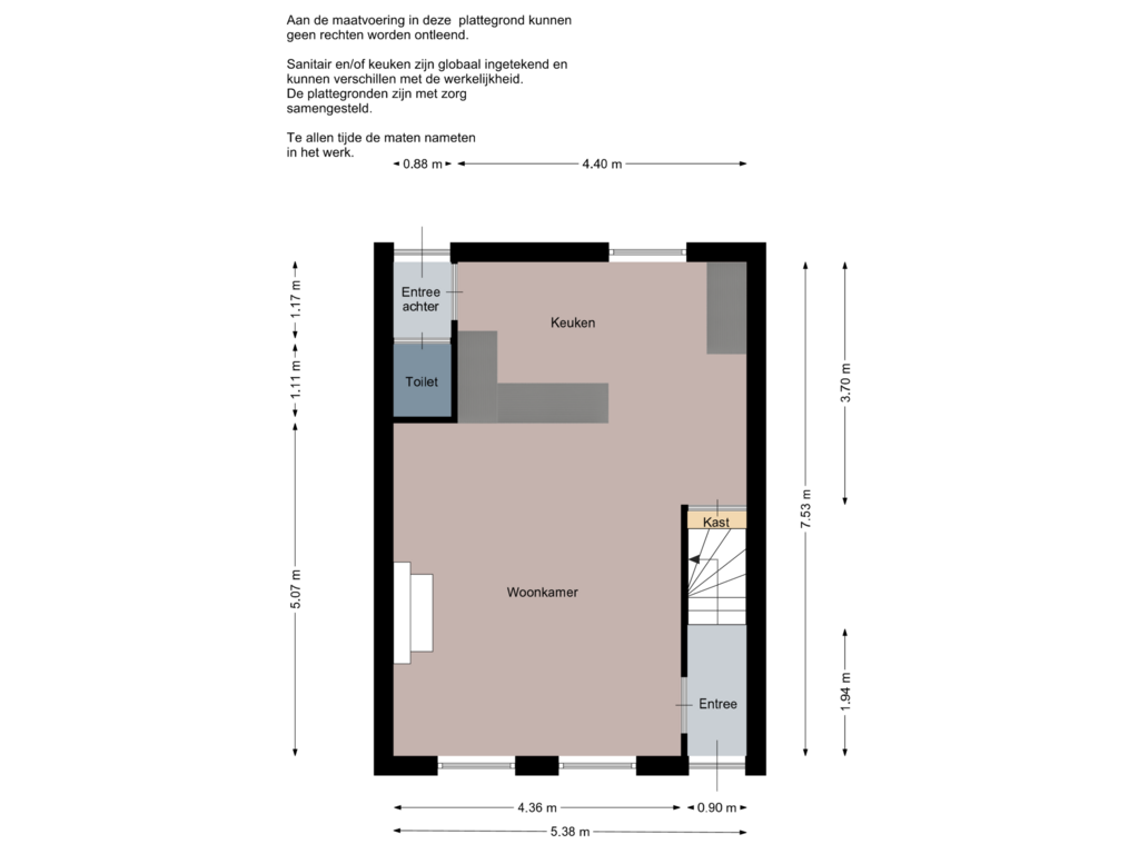 Bekijk plattegrond van Begane grond van Eendrachtstraat 32