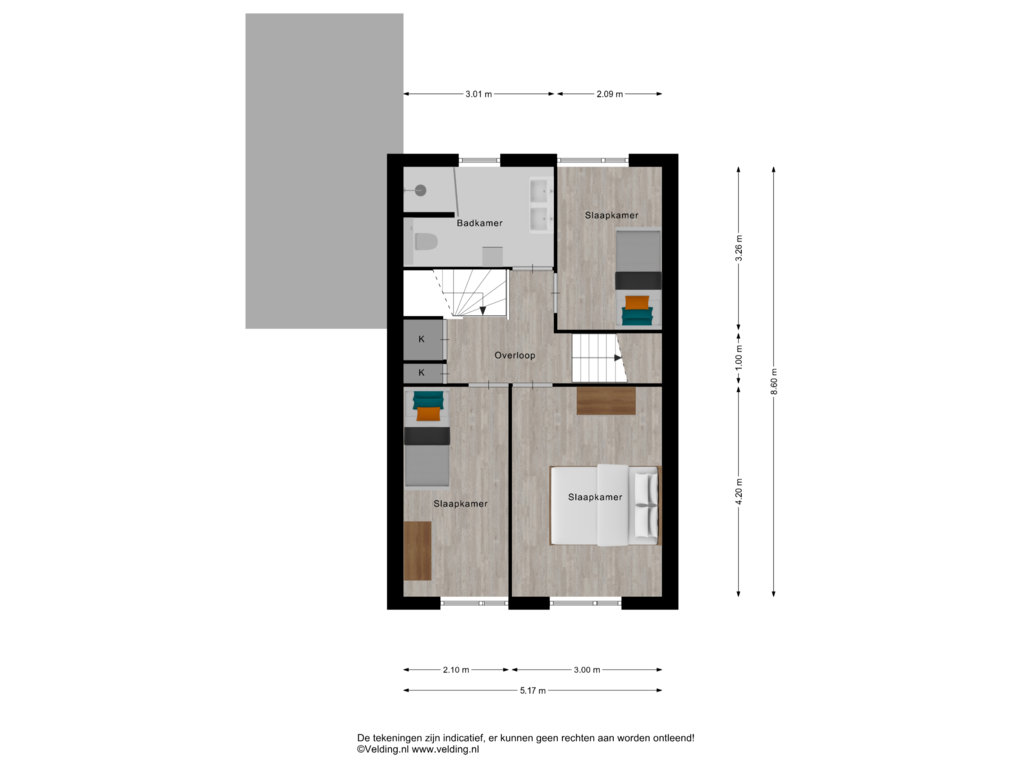 View floorplan of Woonlaag 2 of Hazenveld 17