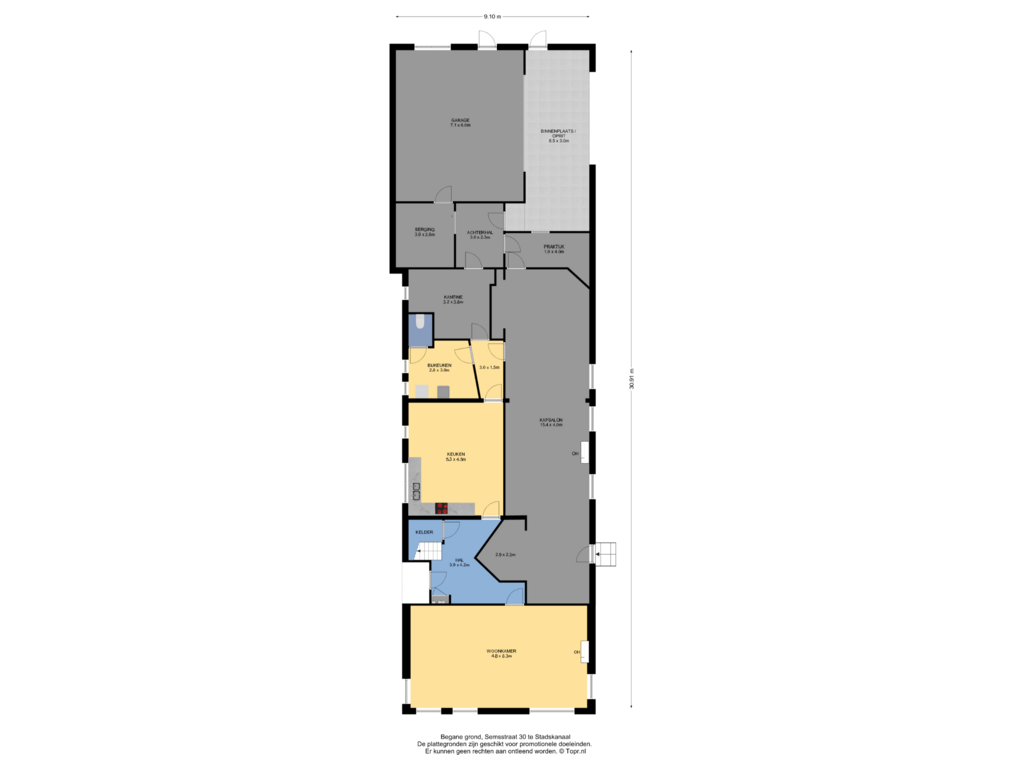 View floorplan of Begane grond of Semsstraat 30