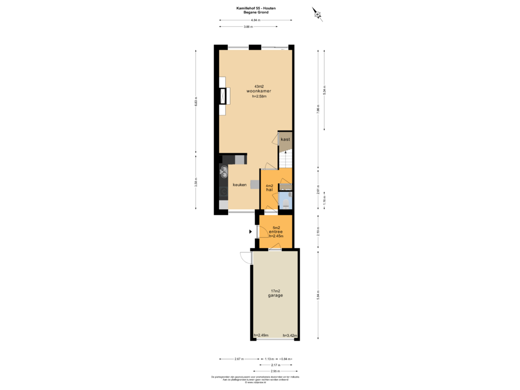 View floorplan of BEGANE GROND of Kamillehof 55