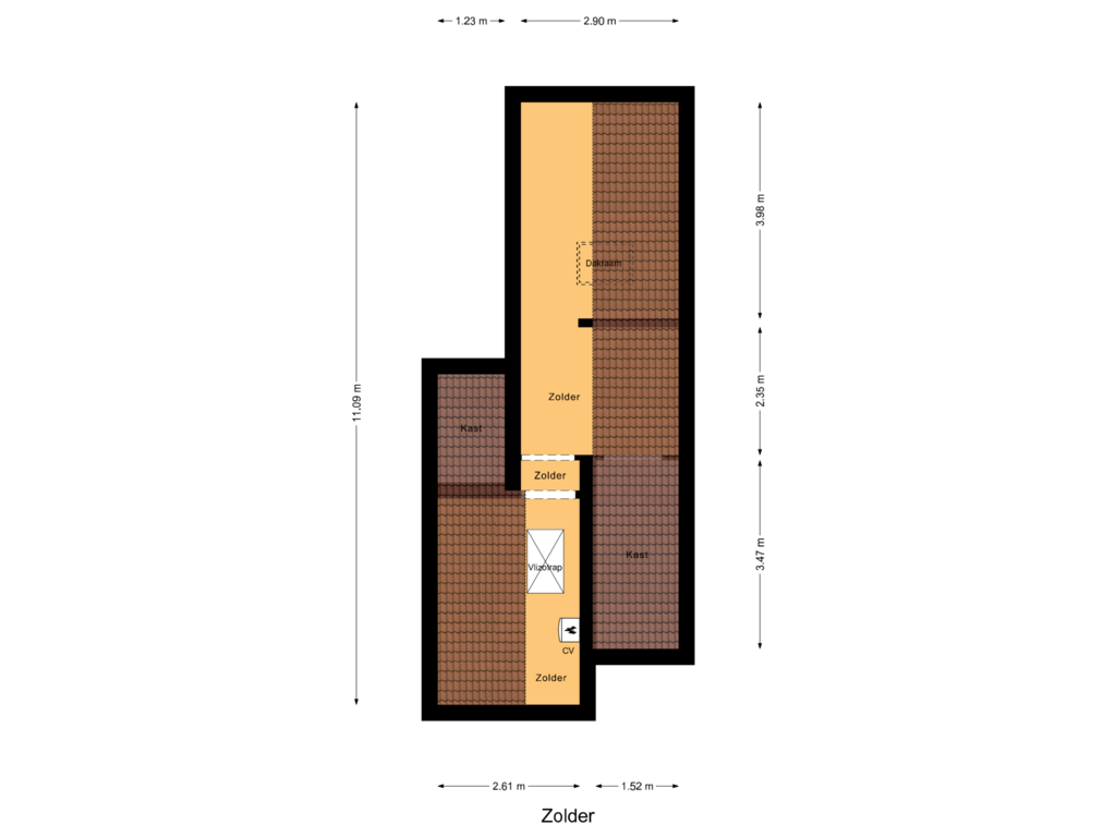 Bekijk plattegrond van Zolder van Eiland van Nassau 13