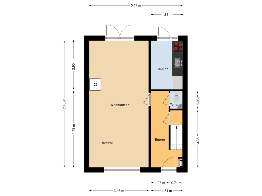 Bekijk plattegrond van Begane grond van Hyacinthstraat 13