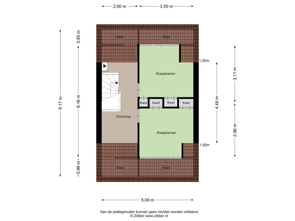 Bekijk plattegrond van Tweede verdieping van Hendrick Avercampplantsoen 15