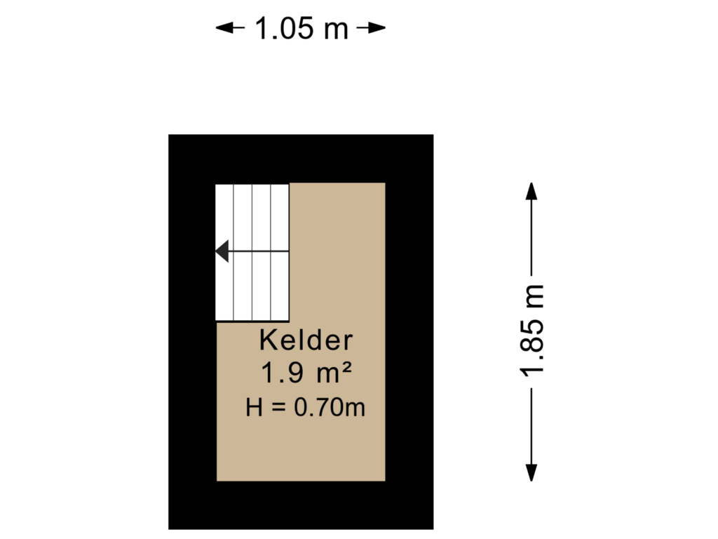 Bekijk plattegrond van Kelder van Cornelis Frederiksstraat 29