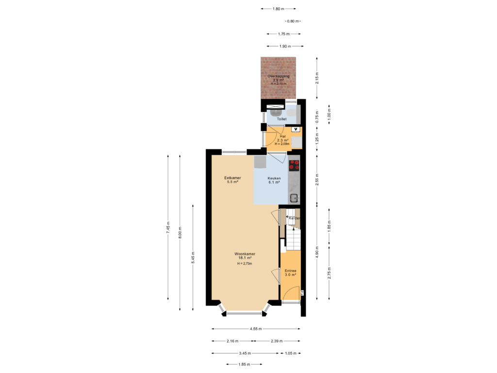 Bekijk plattegrond van Begane grond  van Cornelis Frederiksstraat 29