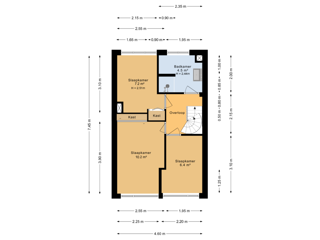 Bekijk plattegrond van 1e verdieping van Cornelis Frederiksstraat 29