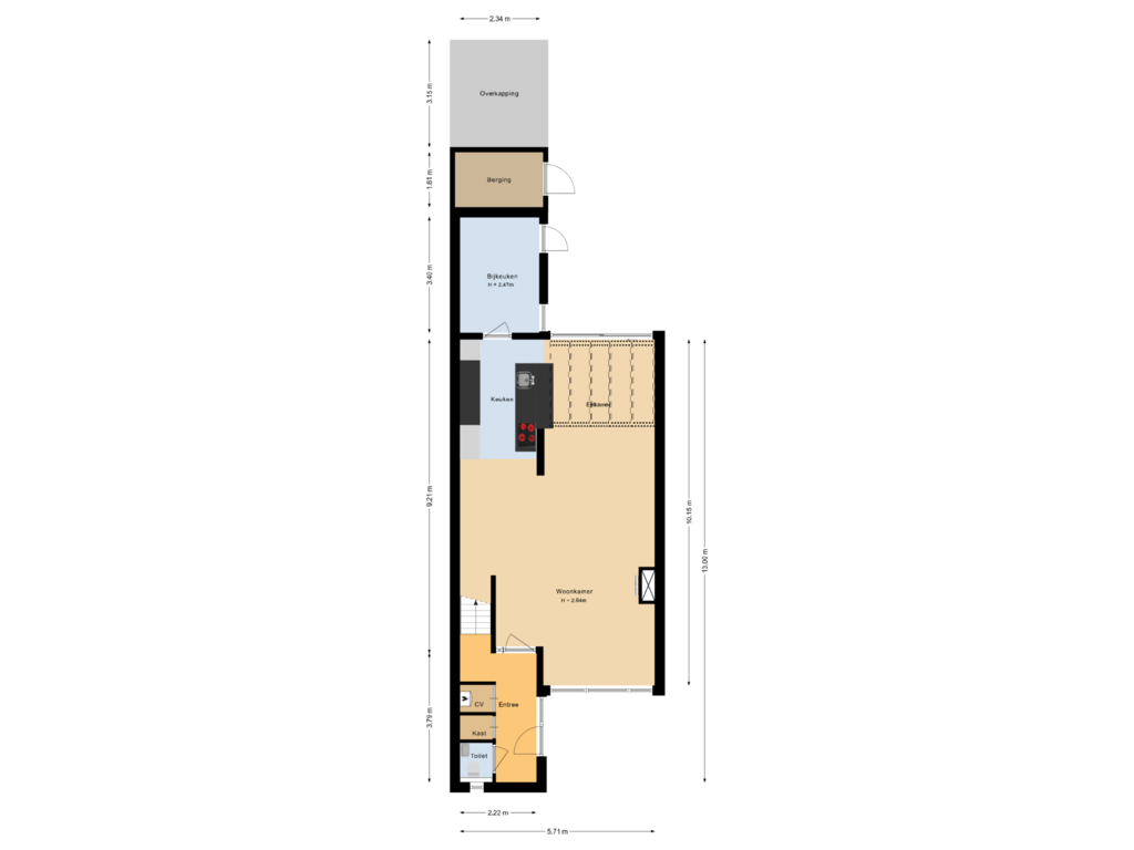 Bekijk plattegrond van Begane grond van Achterstraat 10