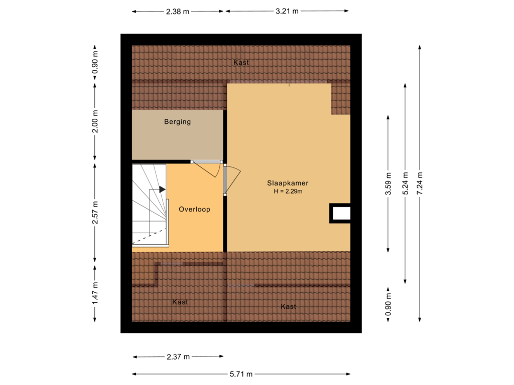 Bekijk plattegrond van Tweede verdieping van Achterstraat 10