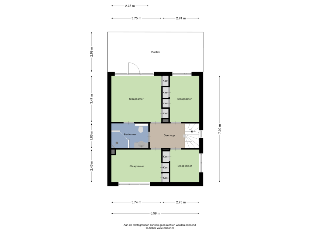 View floorplan of Eerste Verdieping of Churchillstraat 14