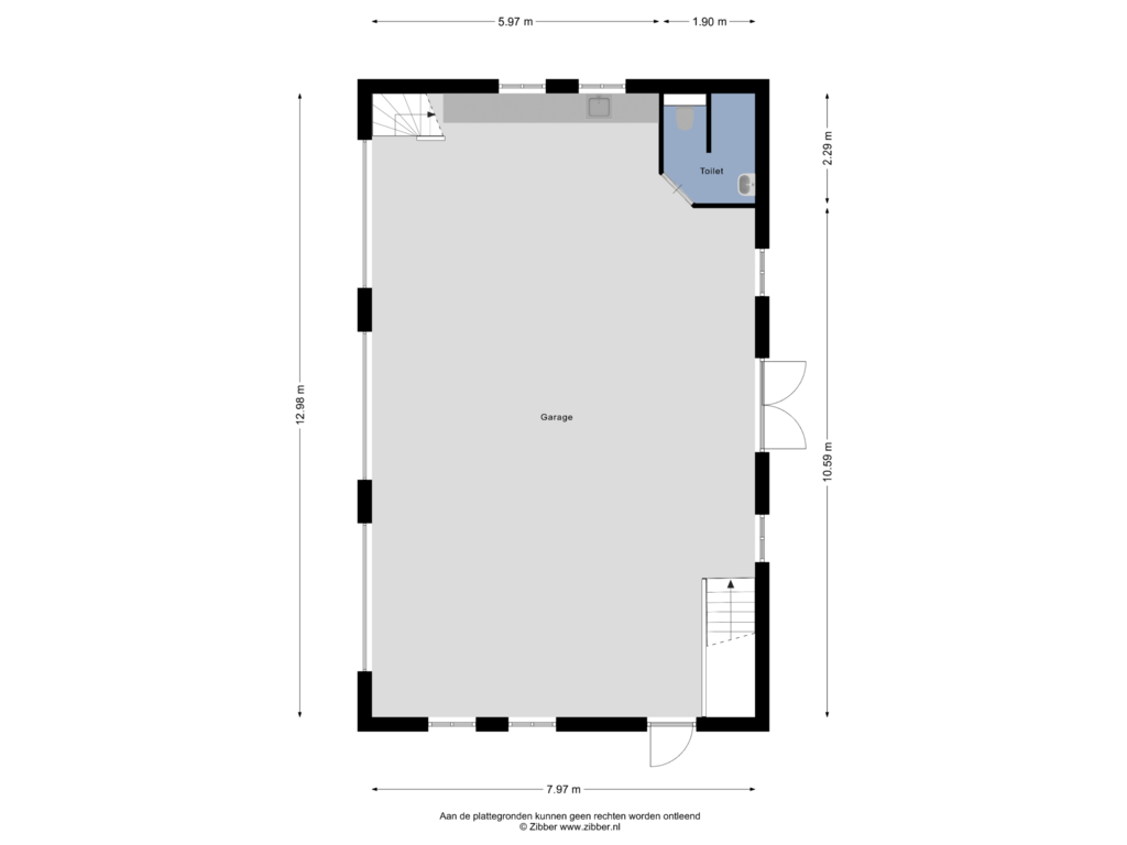 Bekijk plattegrond van Garage van Waterstraat 48