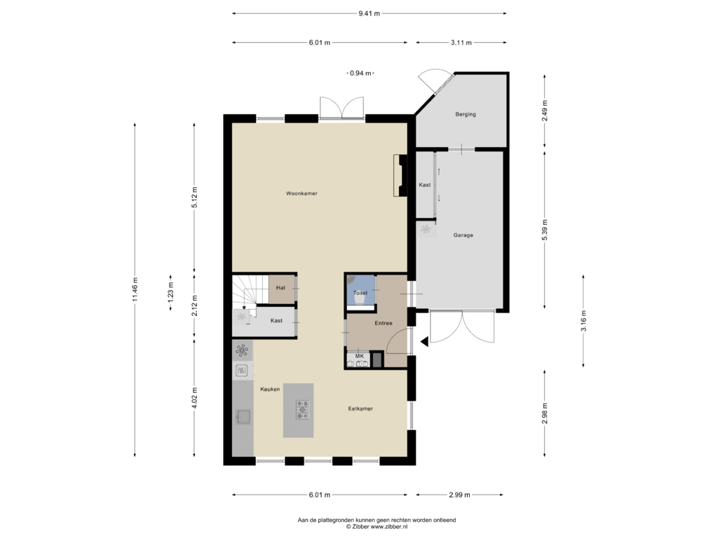 View floorplan of Begane Grond of Amerongseberg 12