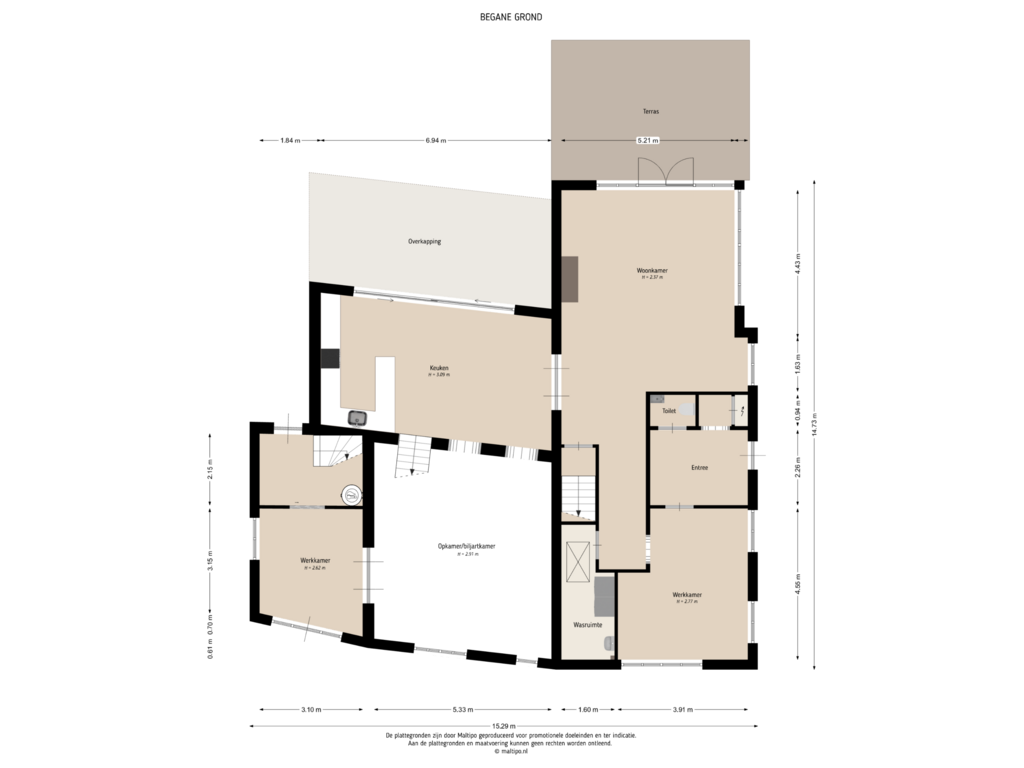 Bekijk plattegrond van Begane grond van Havendijk 16