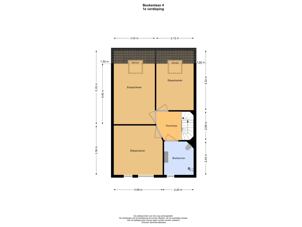 Bekijk plattegrond van 1e verdieping van Beukenlaan 4