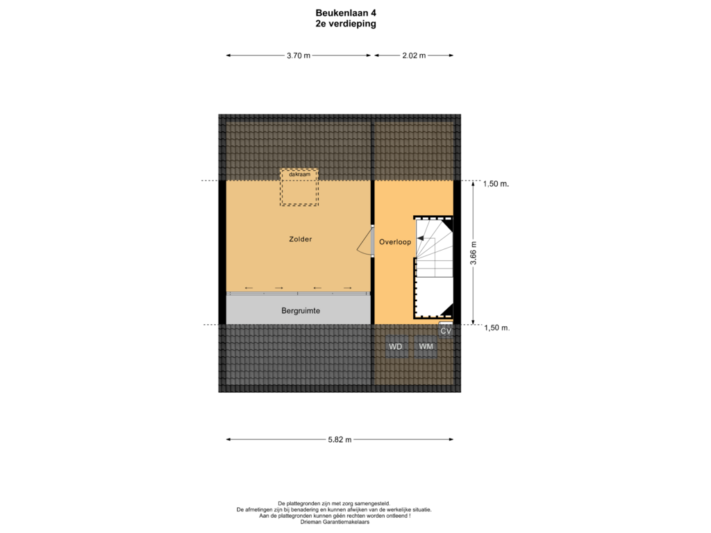 Bekijk plattegrond van 2e verdieping van Beukenlaan 4