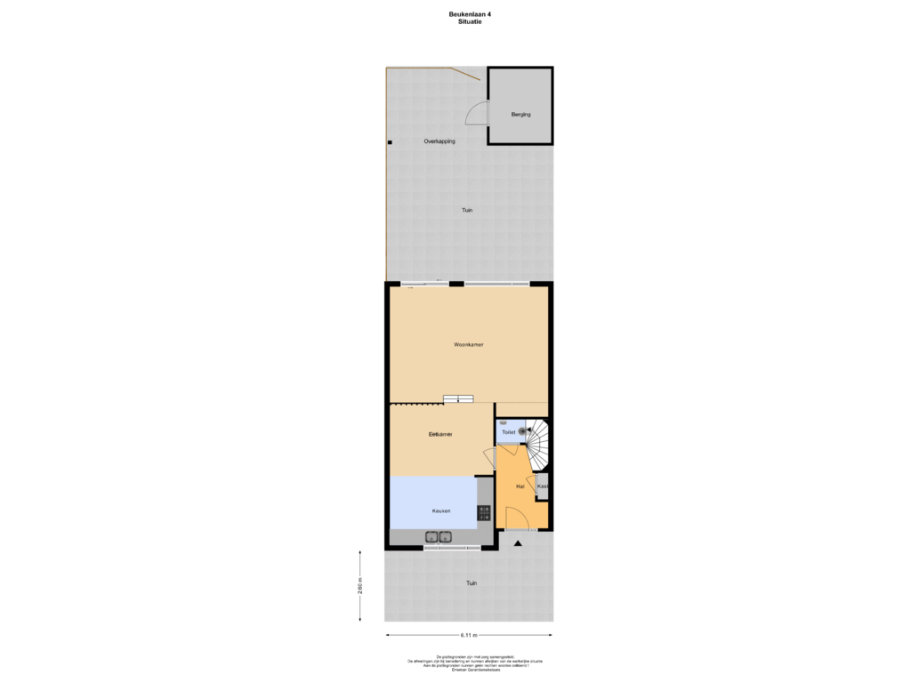 Bekijk plattegrond van Situatie van Beukenlaan 4