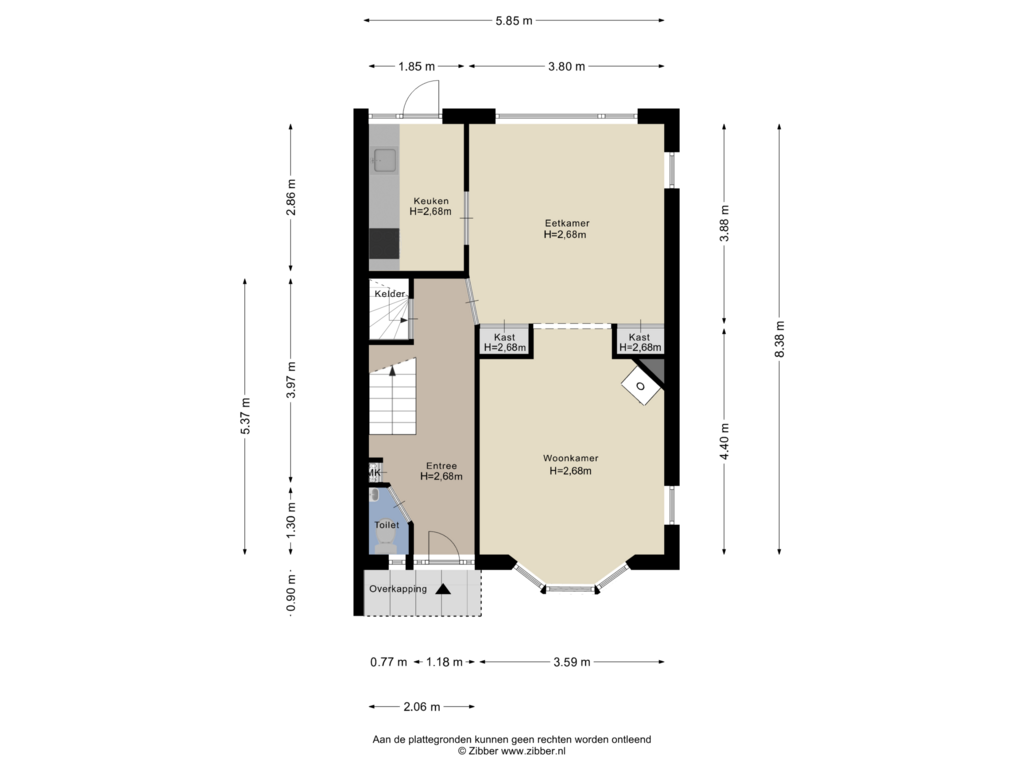 Bekijk plattegrond van Begane Grond van Van Effenlaan 5