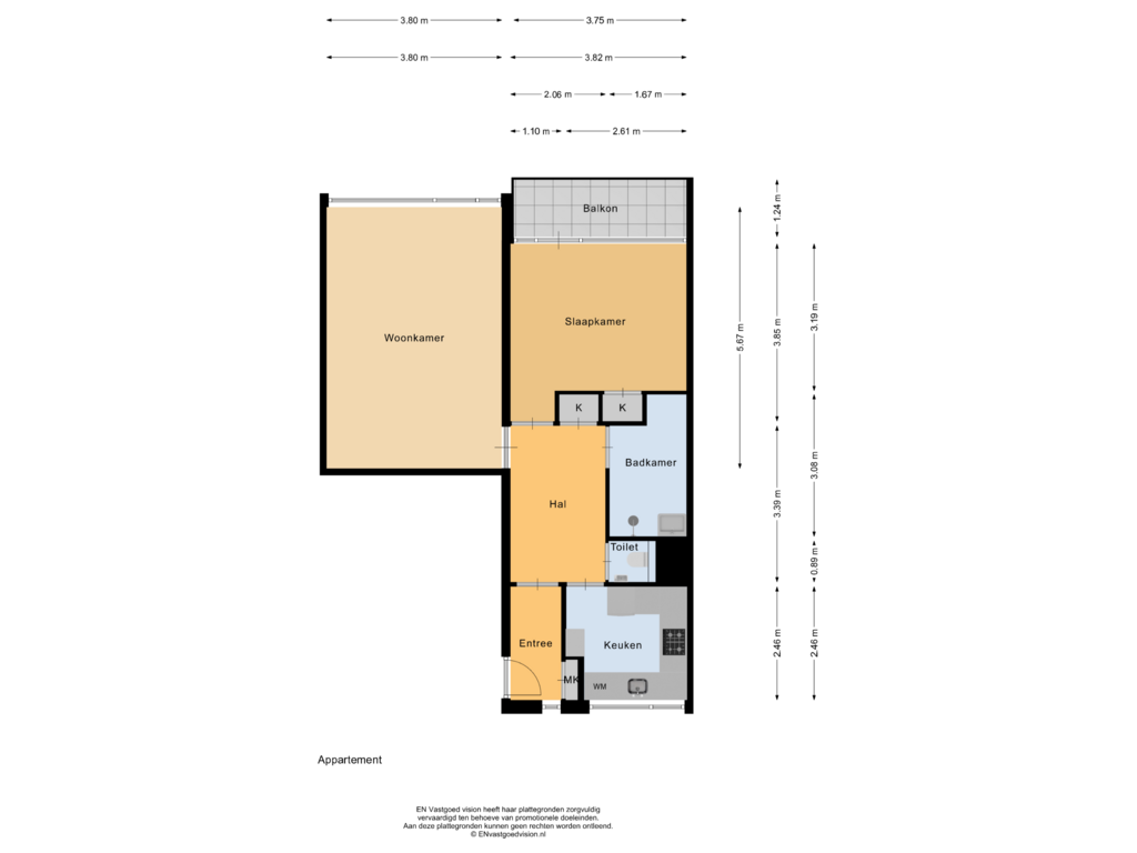 Bekijk plattegrond van Appartement van Mr. F.A. van Hallweg 132