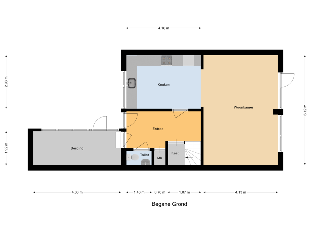 View floorplan of Begane Grond of Baai 51