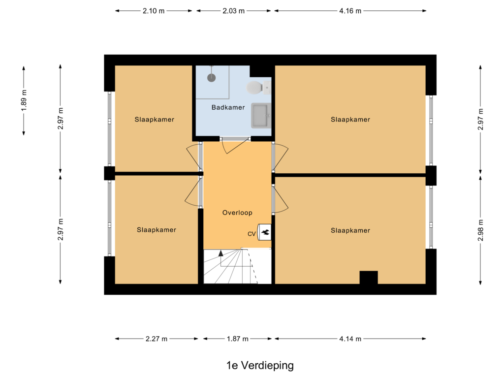 View floorplan of 1e Verdieping of Baai 51