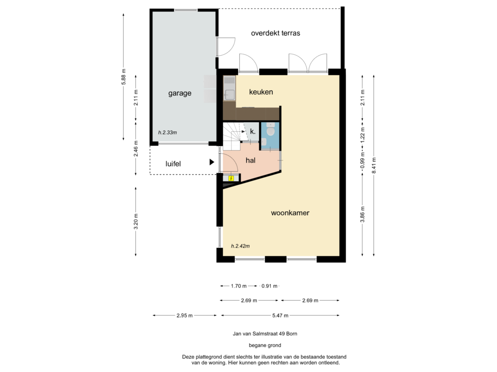 Bekijk plattegrond van begane grond van Jan van Salmstraat 49