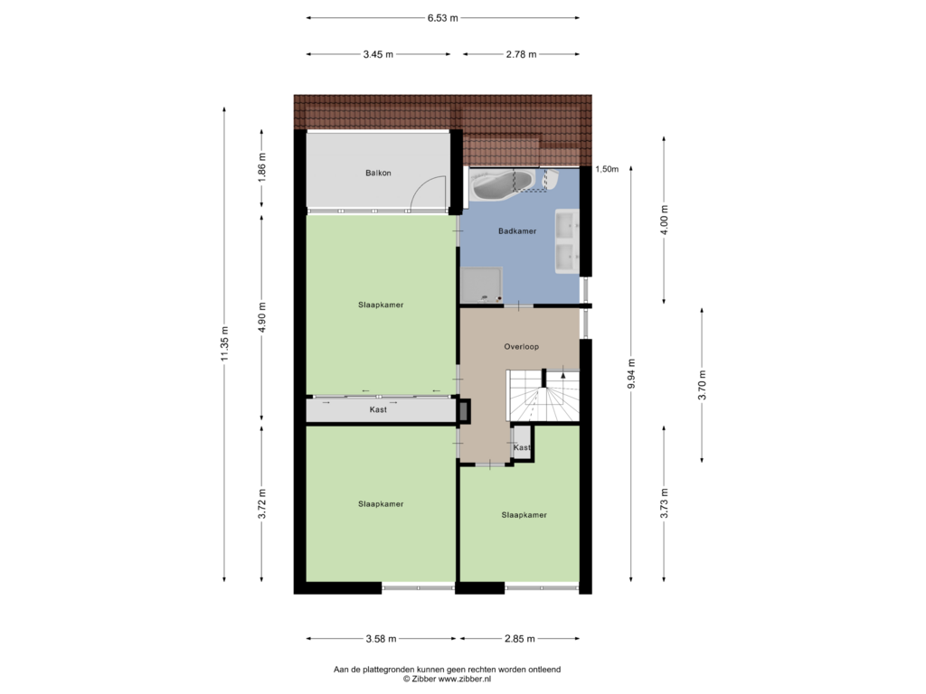 View floorplan of Eerste Verdieping of Het Wielemakersland 1