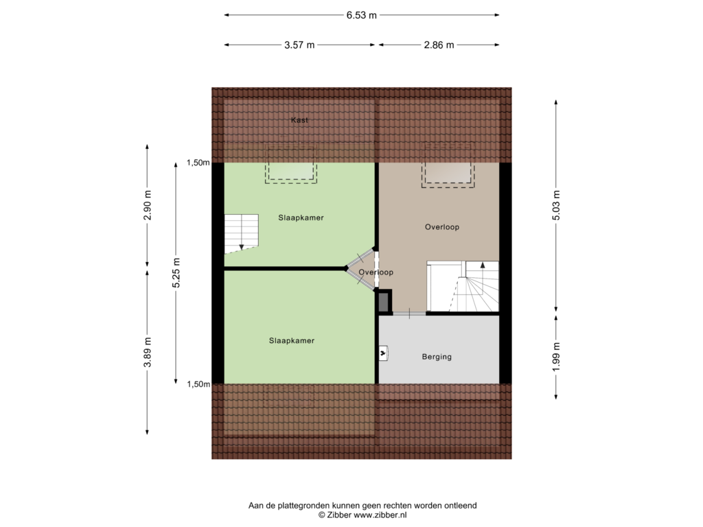 View floorplan of Tweede Verdieping of Het Wielemakersland 1