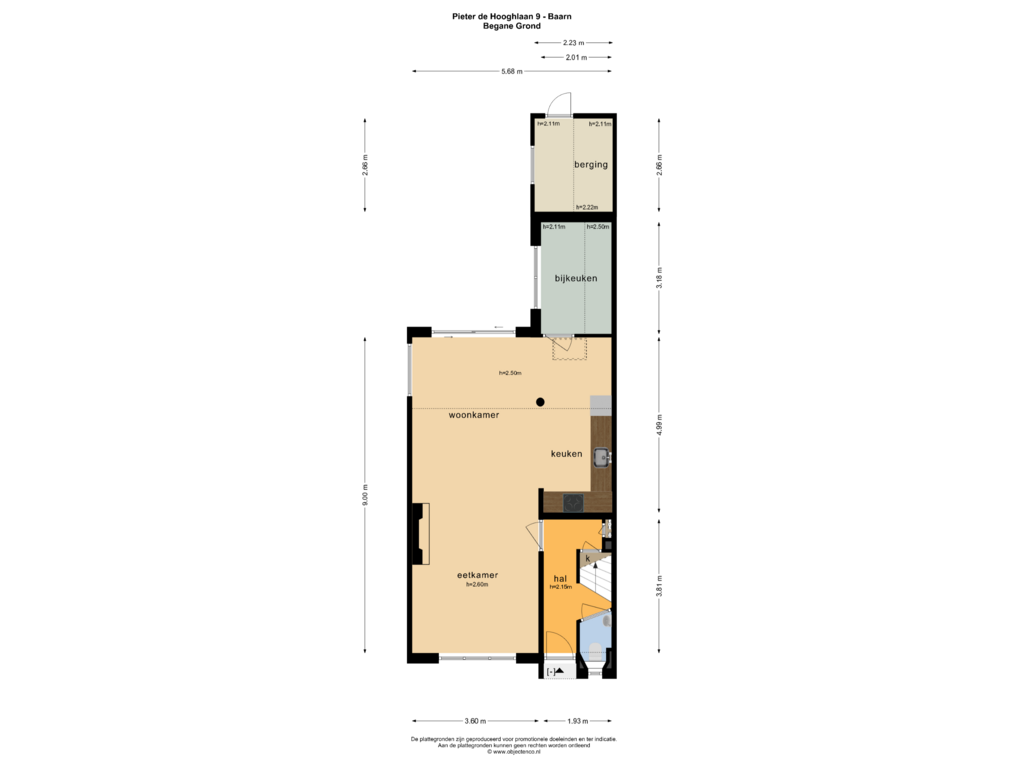 Bekijk plattegrond van Begane Grond van Pieter de Hooghlaan 9