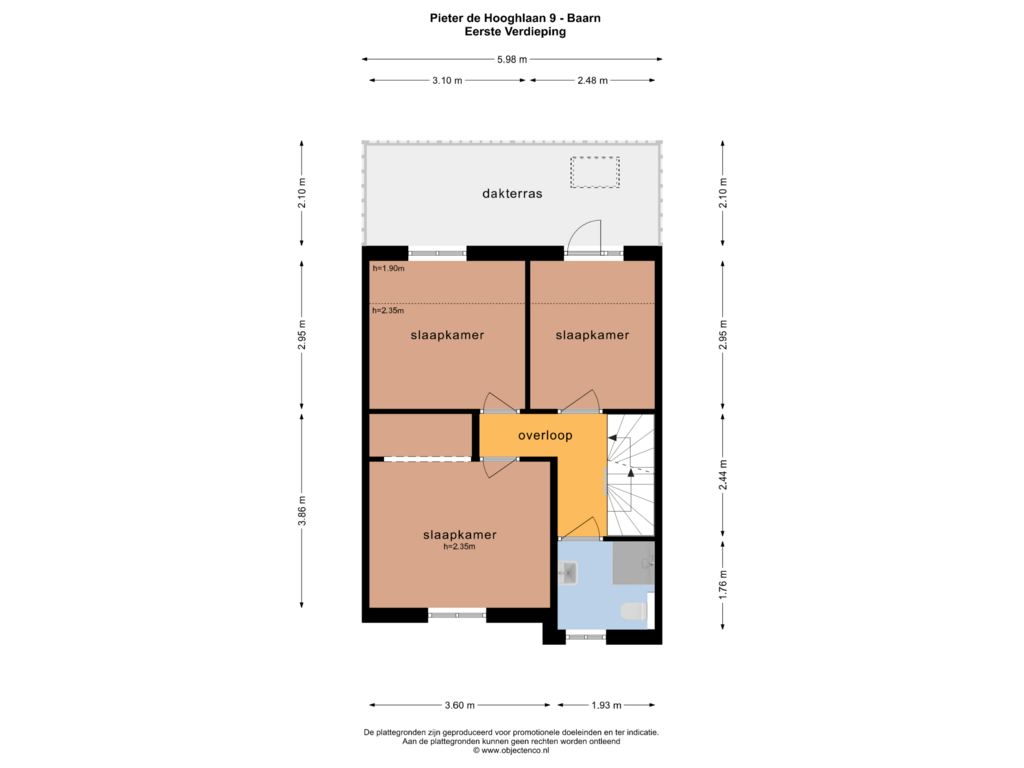 Bekijk plattegrond van Eerste Verdieping van Pieter de Hooghlaan 9