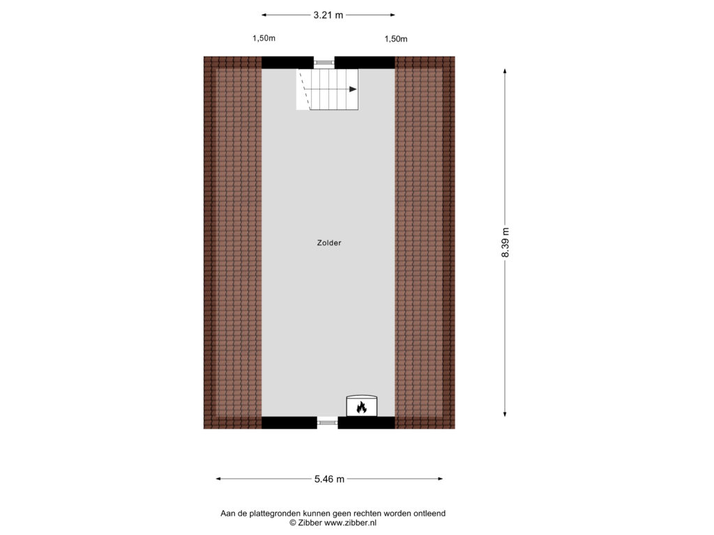 Bekijk plattegrond van Zolder van Koudenoord 12