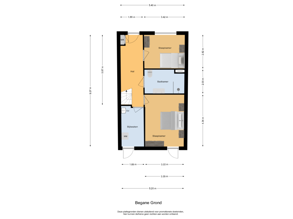 Bekijk plattegrond van Begane Grond van Pasenstraat 5