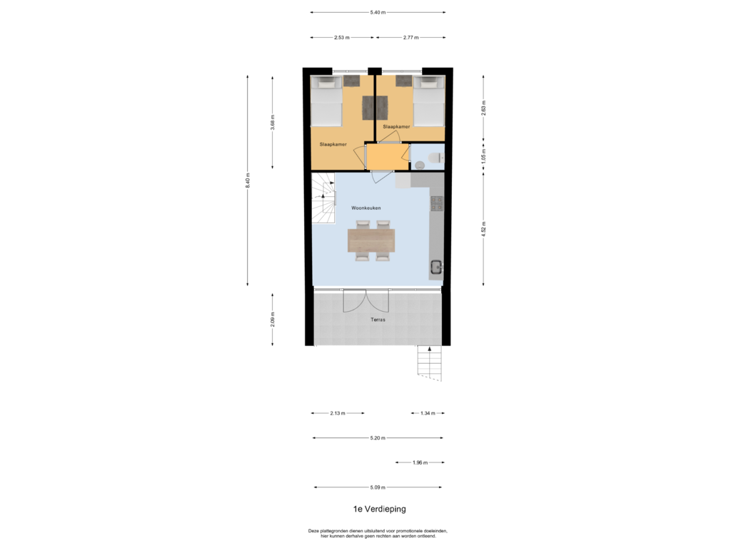 Bekijk plattegrond van 1e Verdieping van Pasenstraat 5