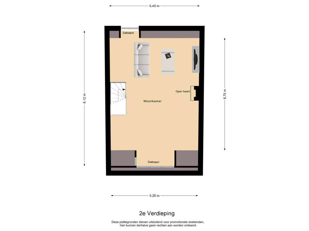 Bekijk plattegrond van 2e Verdieping van Pasenstraat 5