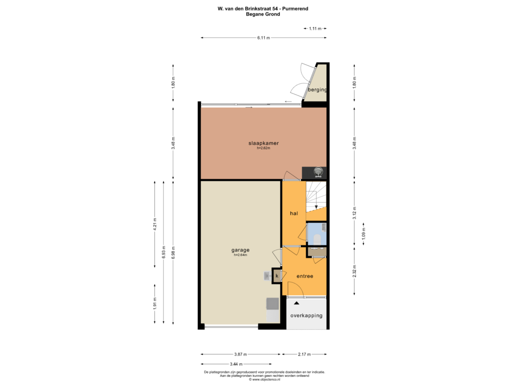 Bekijk plattegrond van BEGANE GROND van W. v.d. Brinkstraat 54