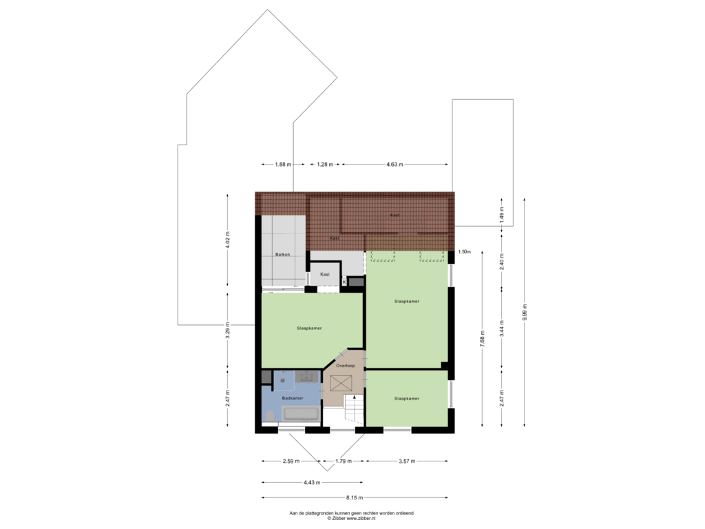 View floorplan of Eerste Verdieping of Eikenlaan 3