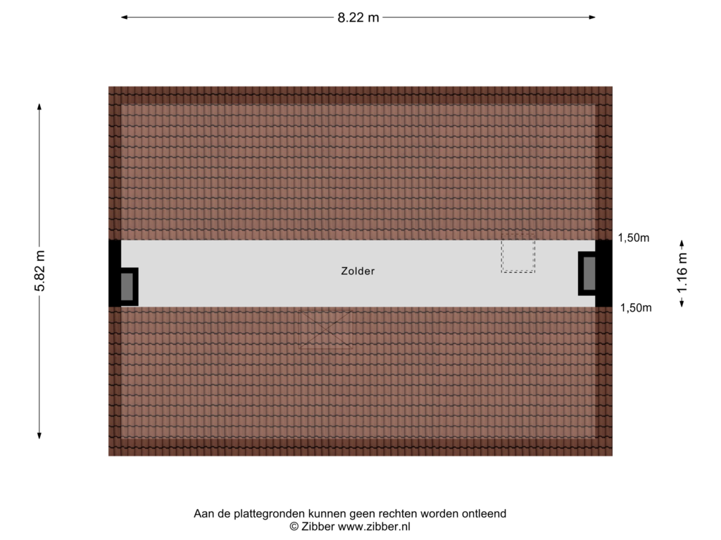 View floorplan of Zolder of Eikenlaan 3