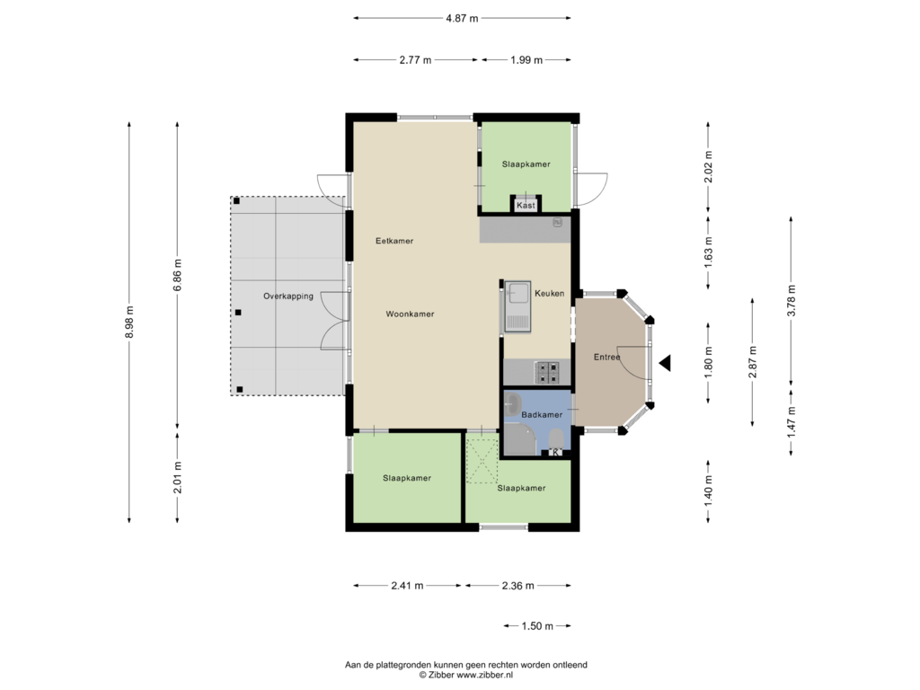 Bekijk plattegrond van Begane grond van De Bullewei 1