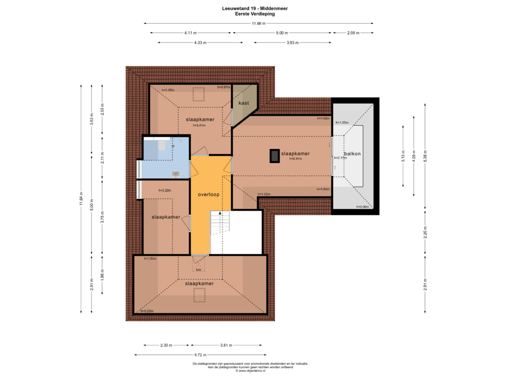 Bekijk plattegrond van EERSTE VERDIEPING van Leeuwetand 19