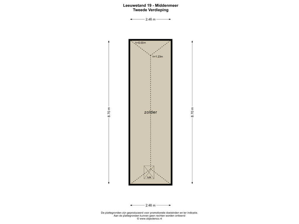 Bekijk plattegrond van TWEEDE VERDIEPING van Leeuwetand 19