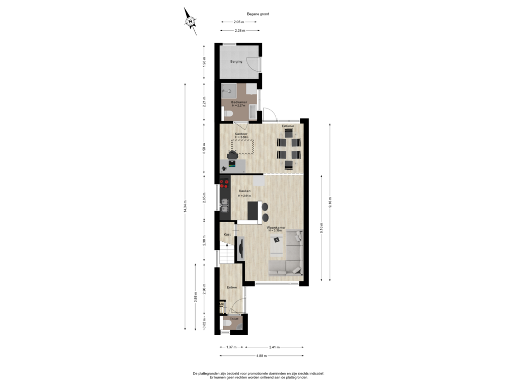 Bekijk plattegrond van Begane grond van Beersstraat 34