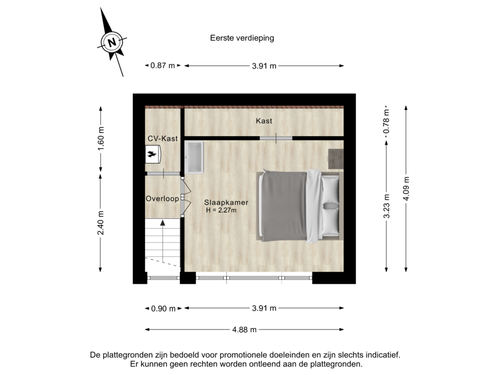 Bekijk plattegrond van Eerste verdieping van Beersstraat 34