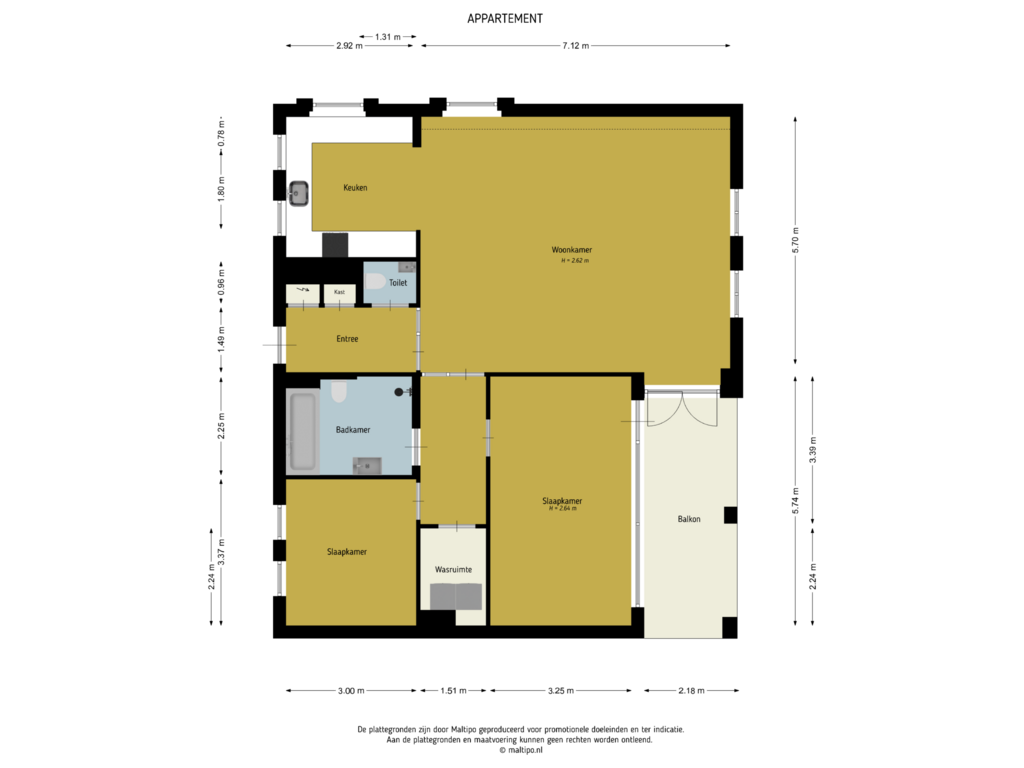 Bekijk plattegrond van Appartement van Bergeend 50