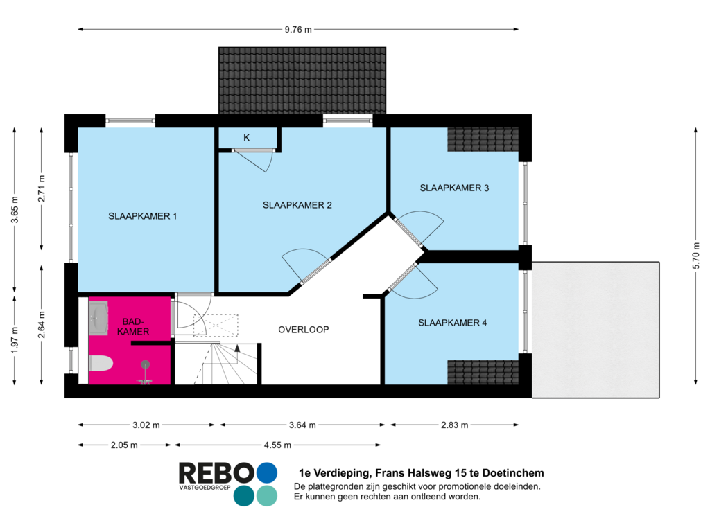 Bekijk plattegrond van 1e Verdieping van Frans Halsweg 15