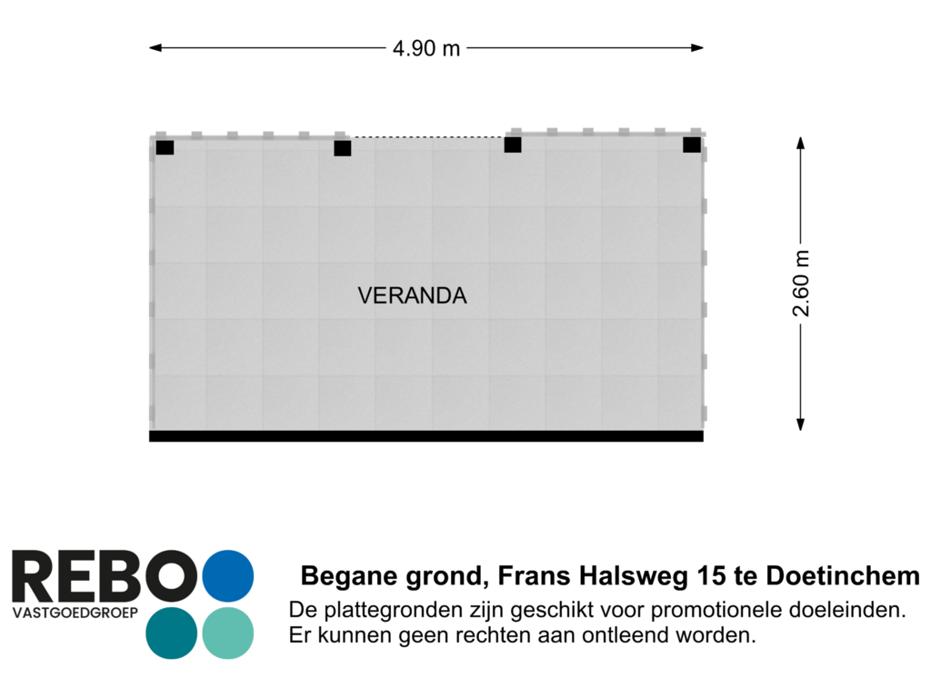 Bekijk plattegrond van Begane grond-Veranda van Frans Halsweg 15