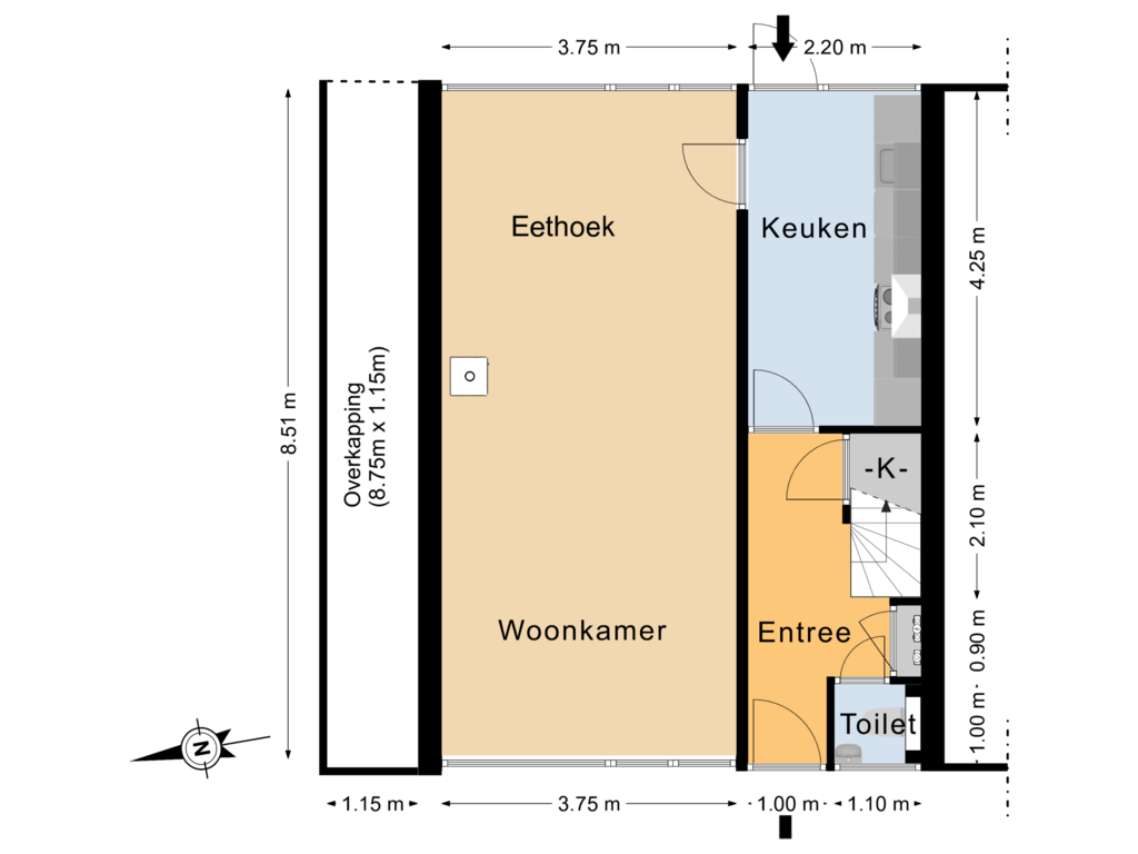 Bekijk plattegrond van Begane grond van Boszoom 17