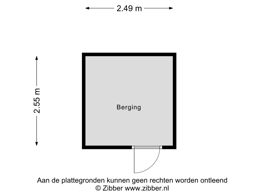 Bekijk plattegrond van Berging van Dokter Stavermanstraat 43-A