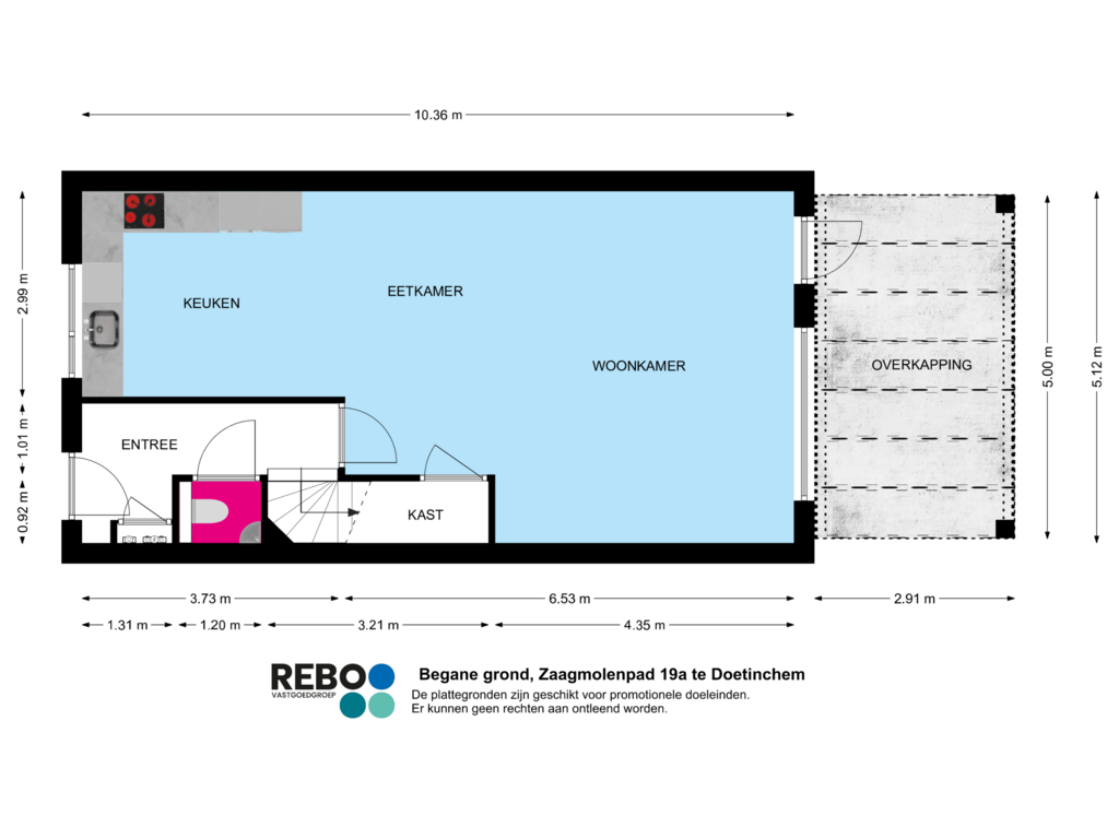 Bekijk plattegrond van Begane grond van Zaagmolenpad 19-A