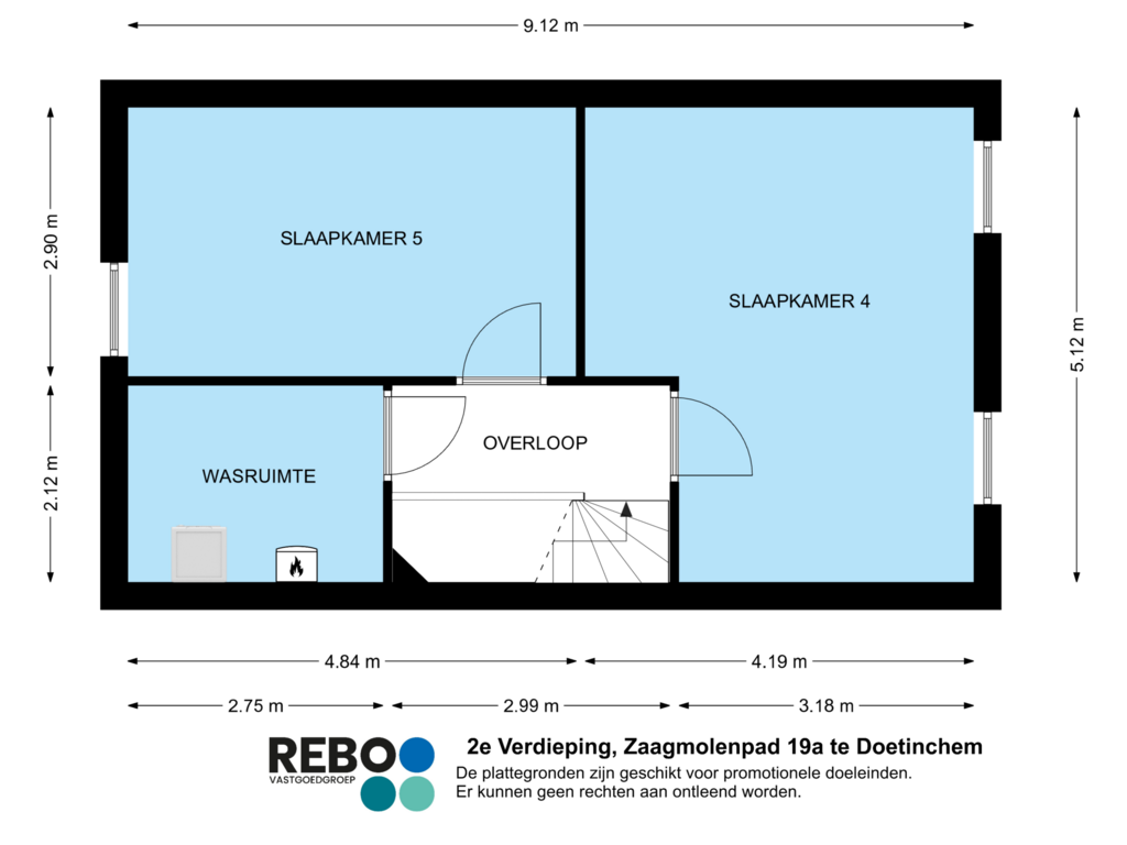 Bekijk plattegrond van 2e Verdieping van Zaagmolenpad 19-A