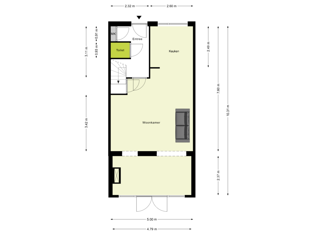 Bekijk plattegrond van Begane Grond van Hondsdrafveld 23