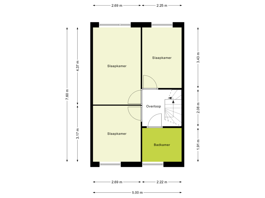 Bekijk plattegrond van 1e Verdieping van Hondsdrafveld 23