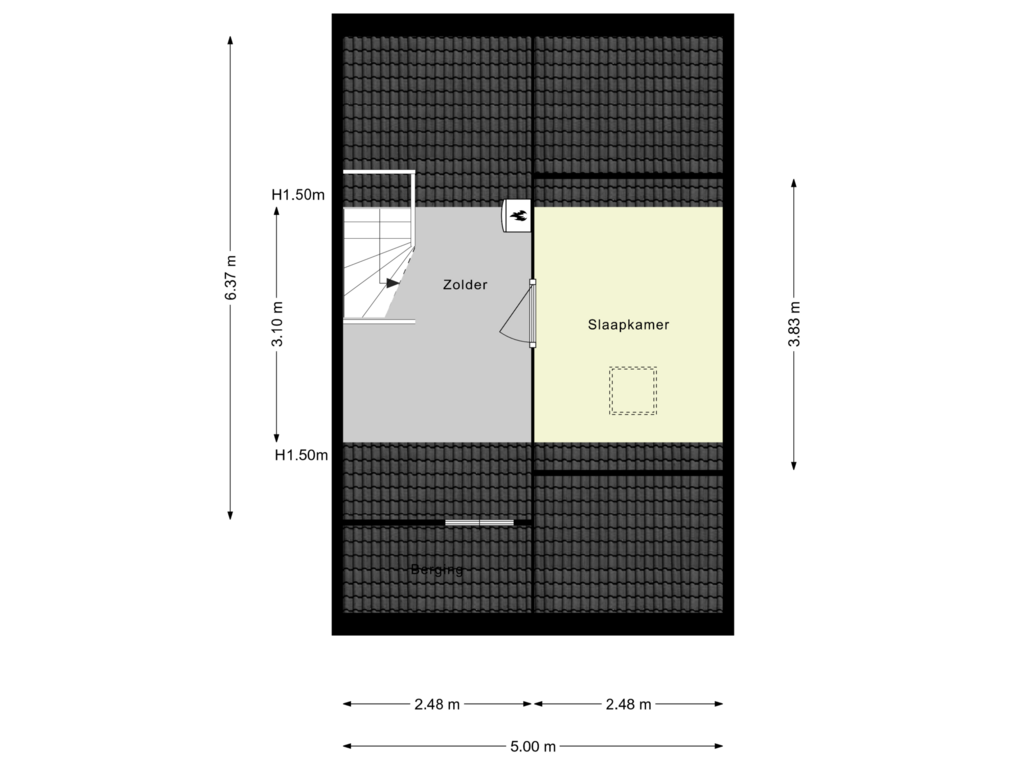 Bekijk plattegrond van 2e Verdieping van Hondsdrafveld 23